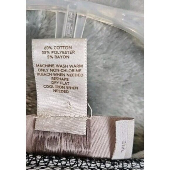 Loft Women's Gray White Zip Side Top  Lg top pullover long sleeve cotton blend - Picture 6 of 9